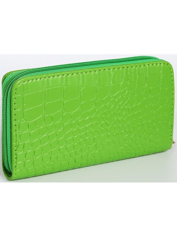 Кошелёк на молнии, цвет зелёный