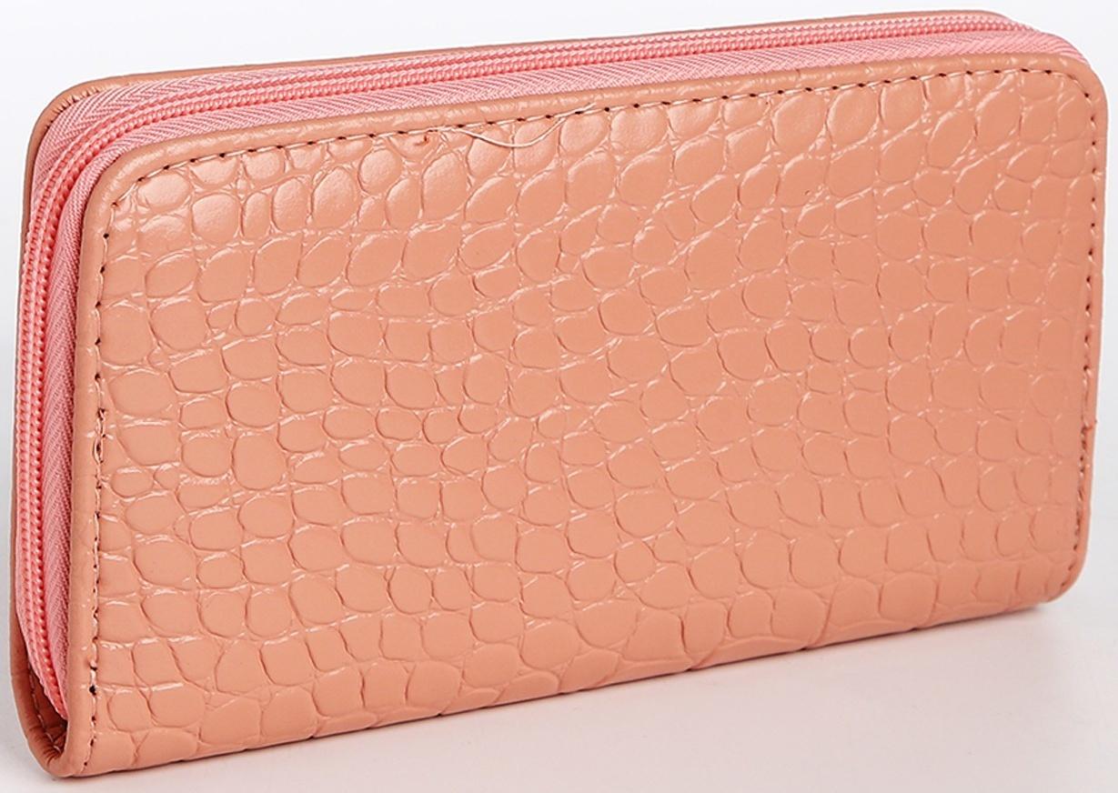 Кошелёк на молнии, цвет розовый