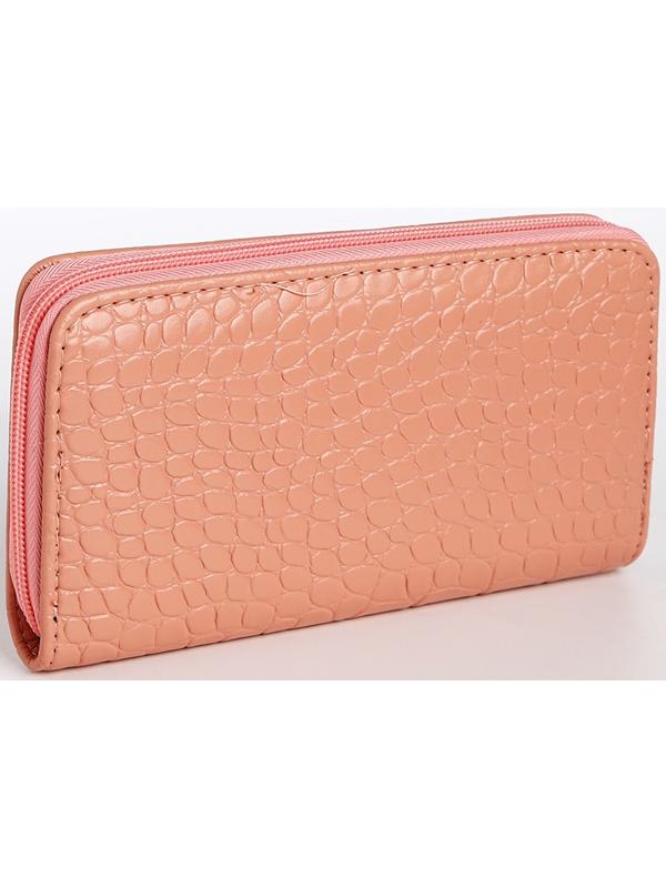 Кошелёк на молнии, цвет розовый
