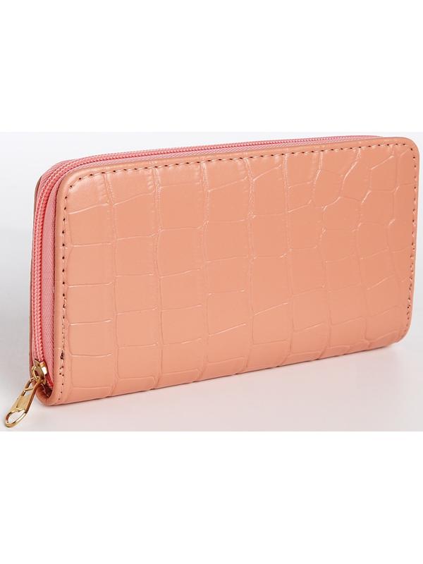 Кошелёк на молнии, цвет розовый
