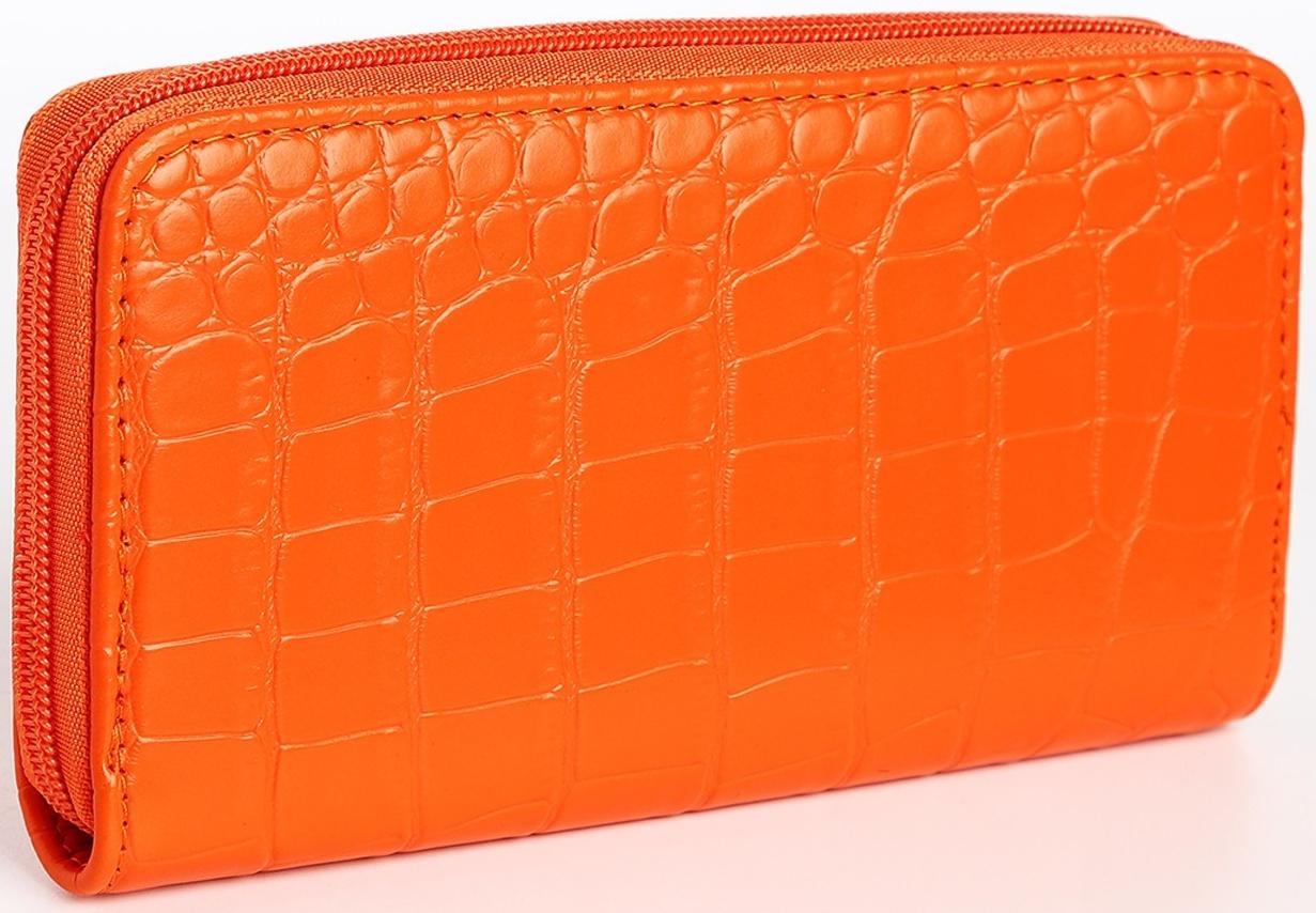Кошелёк на молнии, цвет оранжевый