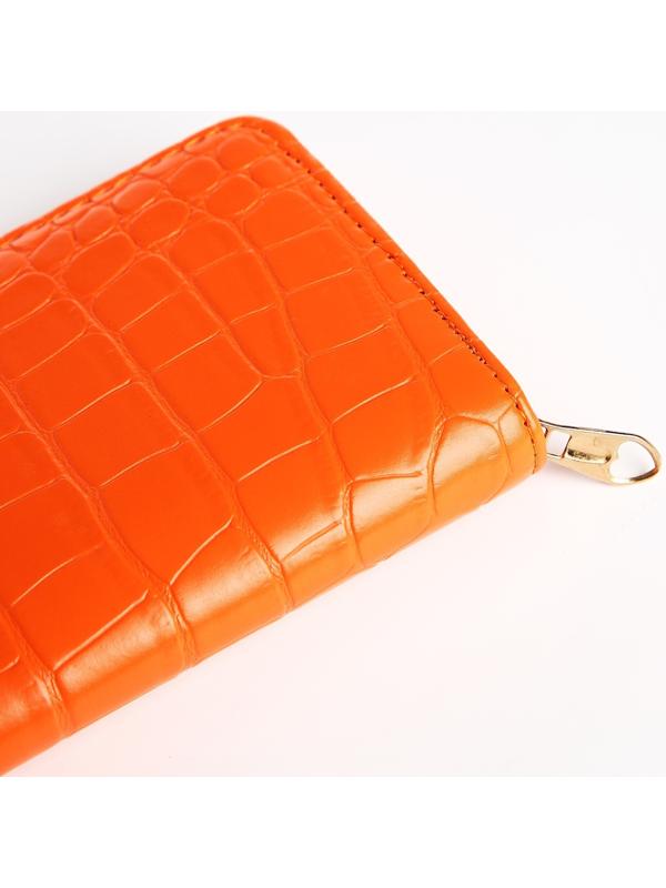 Кошелёк на молнии, цвет оранжевый