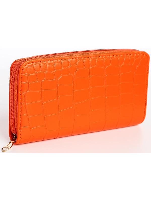 Кошелёк на молнии, цвет оранжевый