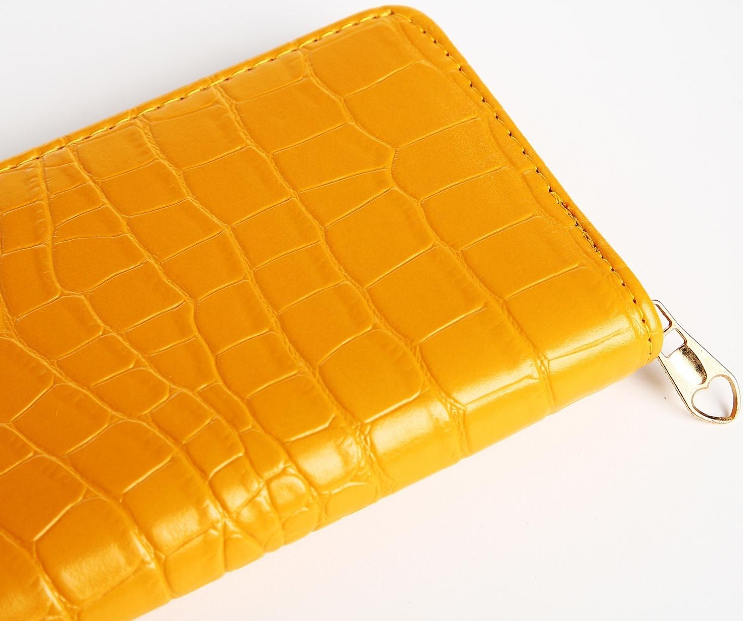 Кошелёк на молнии, цвет жёлтый