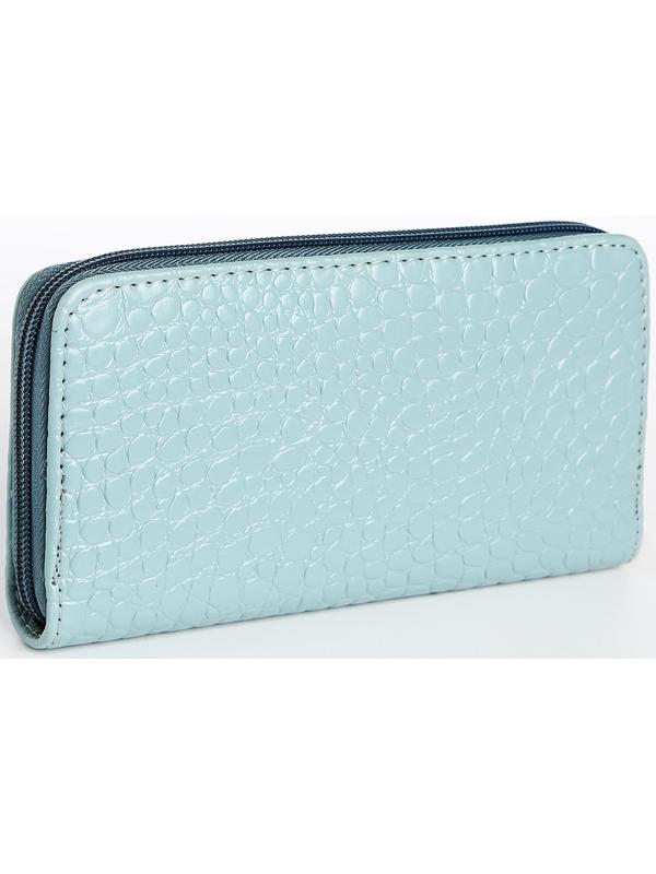 Кошелёк на молнии, цвет голубой