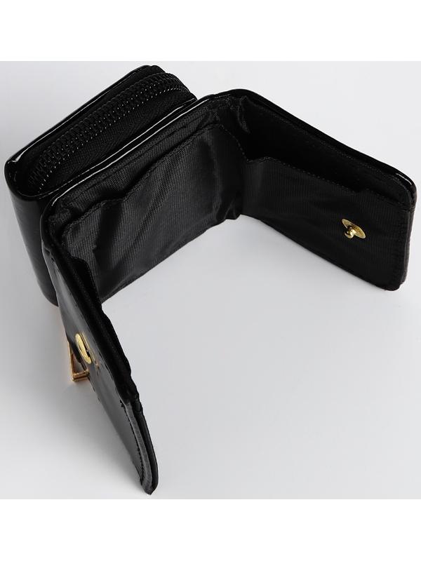 Кошелёк на кнопке, цвет чёрный