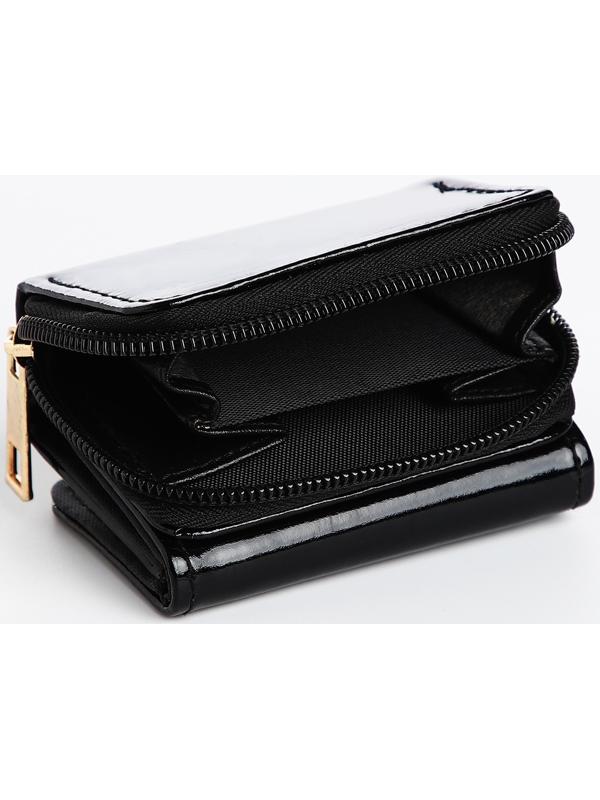 Кошелёк на кнопке, цвет чёрный