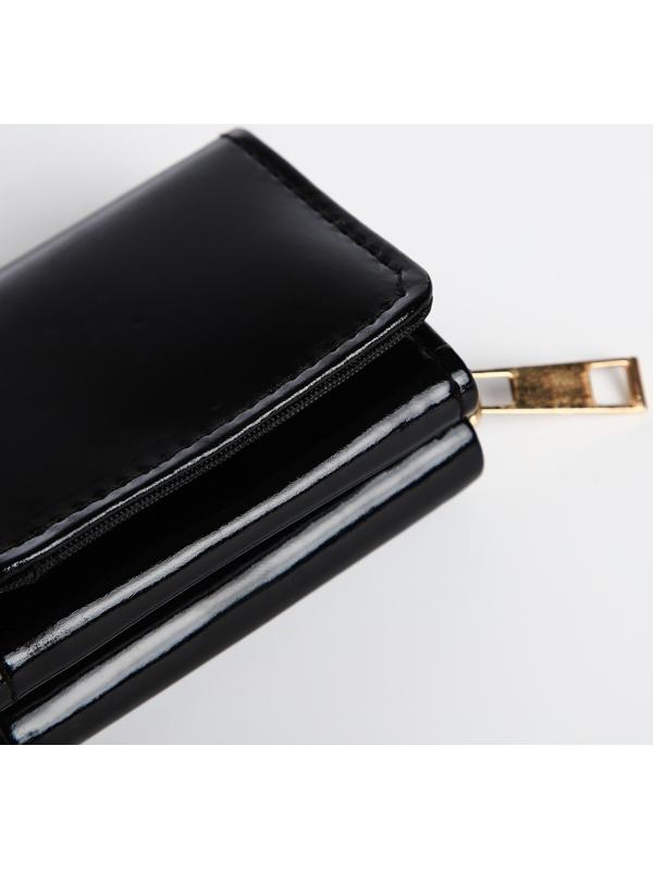 Кошелёк на кнопке, цвет чёрный