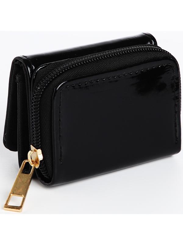 Кошелёк на кнопке, цвет чёрный