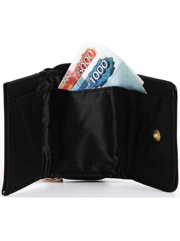 Кошелёк на кнопке, цвет чёрный