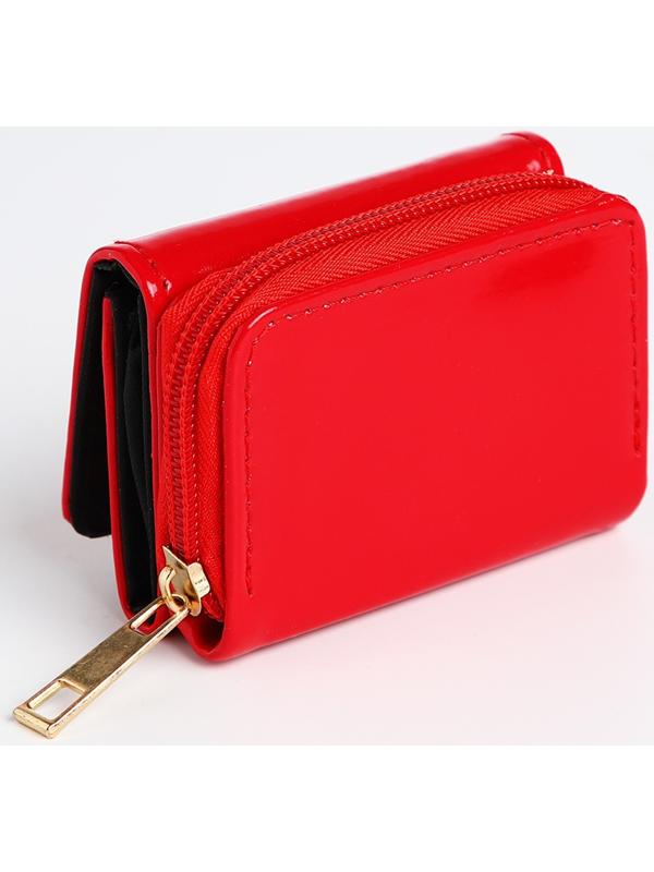 Кошелёк на кнопке, цвет красный