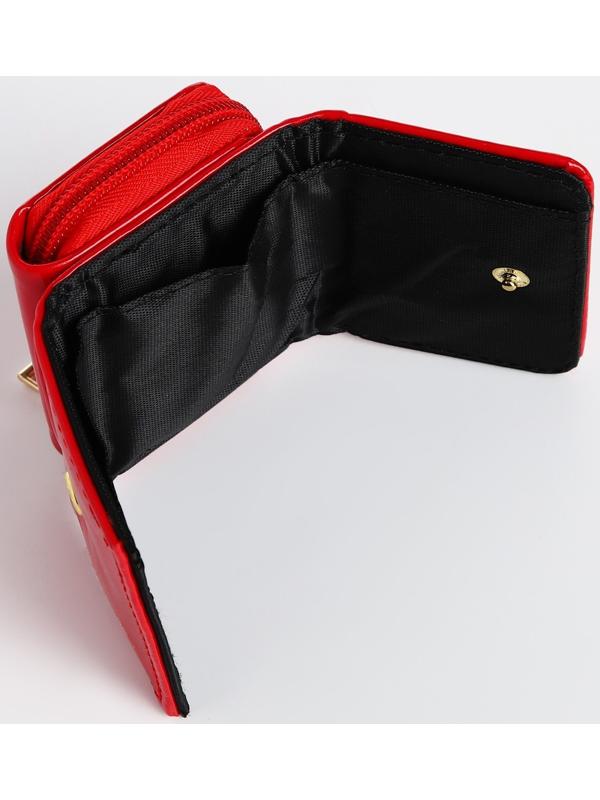 Кошелёк на кнопке, цвет красный