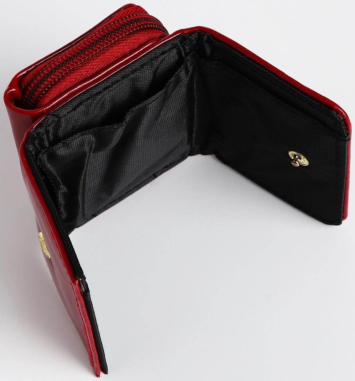 Кошелёк на кнопке, цвет бордовый