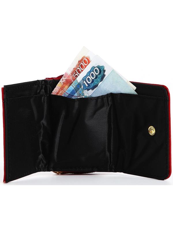 Кошелёк на кнопке, цвет бордовый