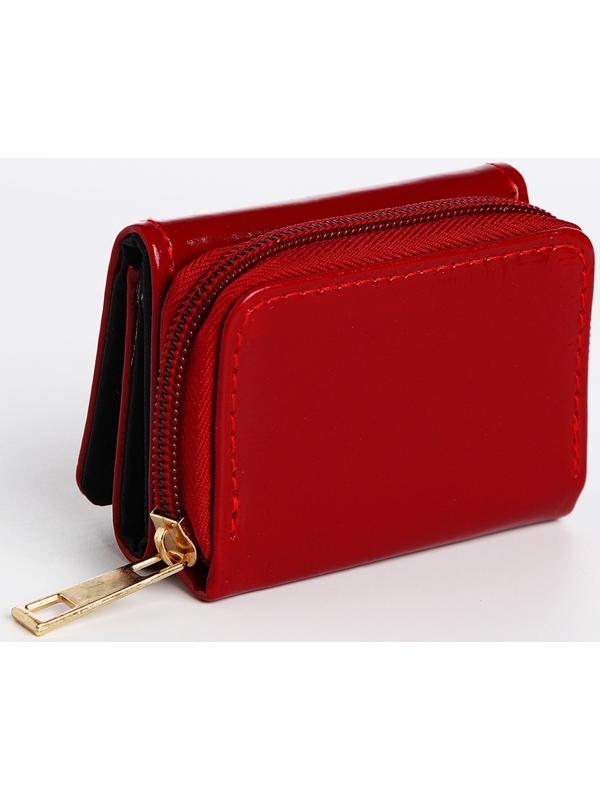 Кошелёк на кнопке, цвет бордовый