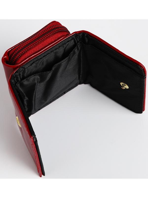 Кошелёк на кнопке, цвет бордовый