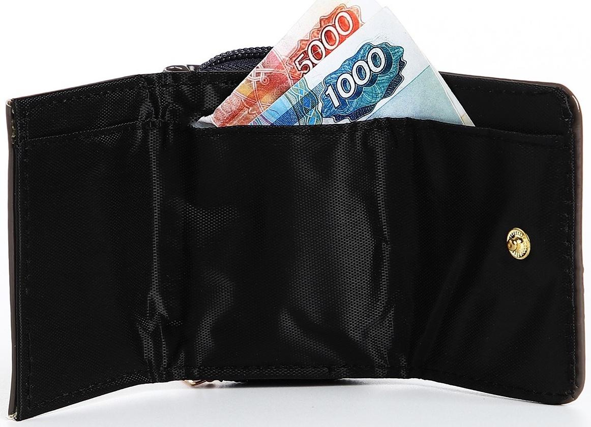 Кошелёк на кнопке, цвет серый