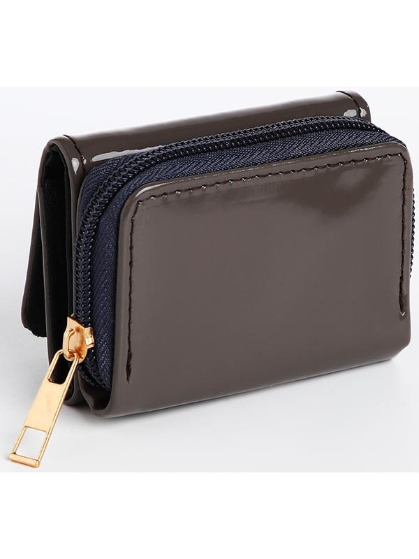 Кошелёк на кнопке, цвет серый