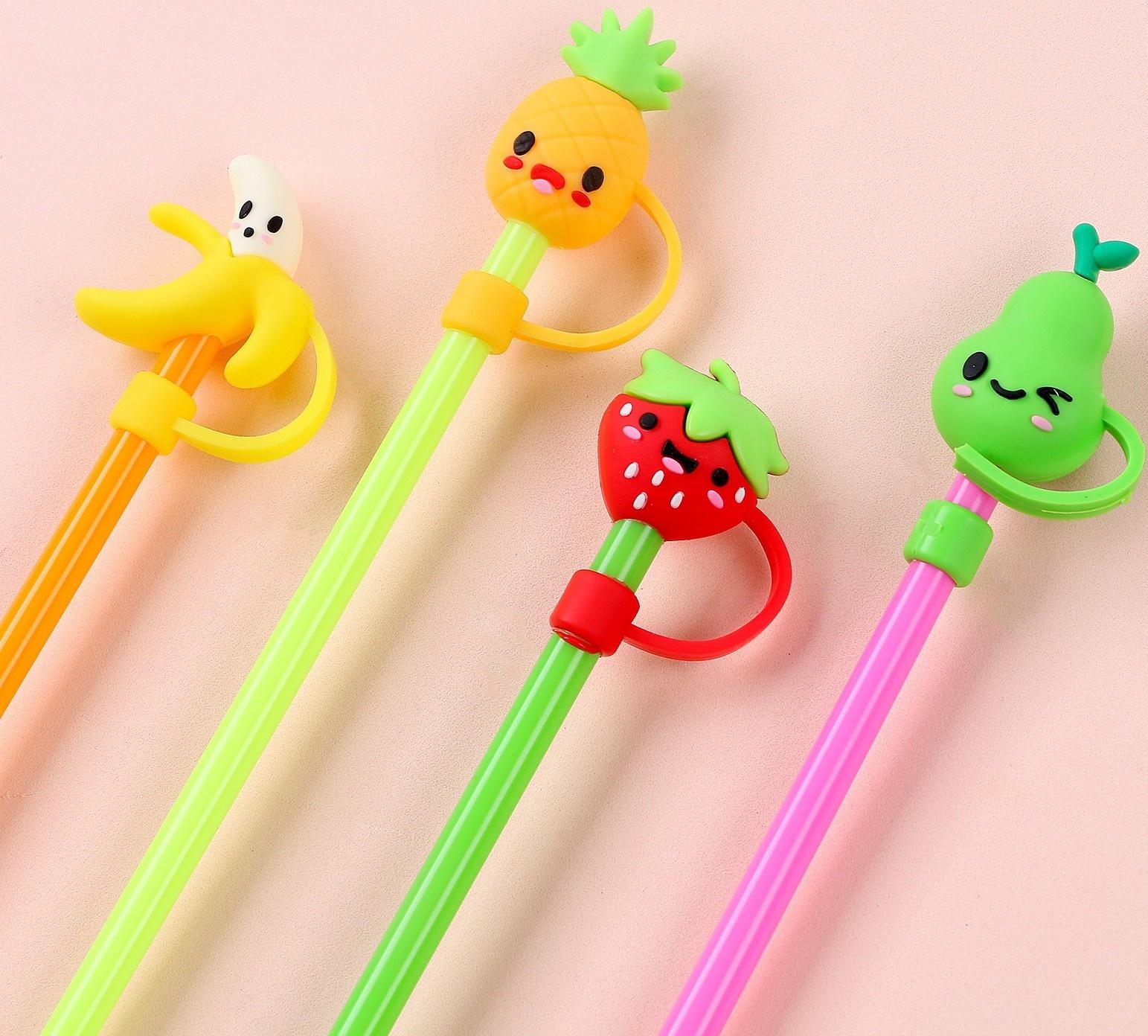 Трубочки для коктейля «Фруктики», 4 шт., цвета МИКС