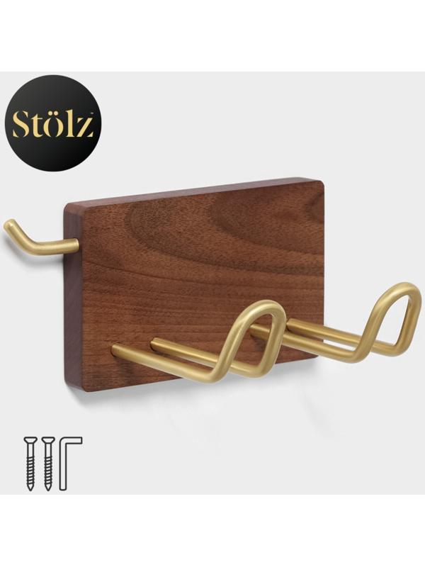 Держатель для фена Штольц Stölz Hölzern Premiere, ореховое дерево, алюминий