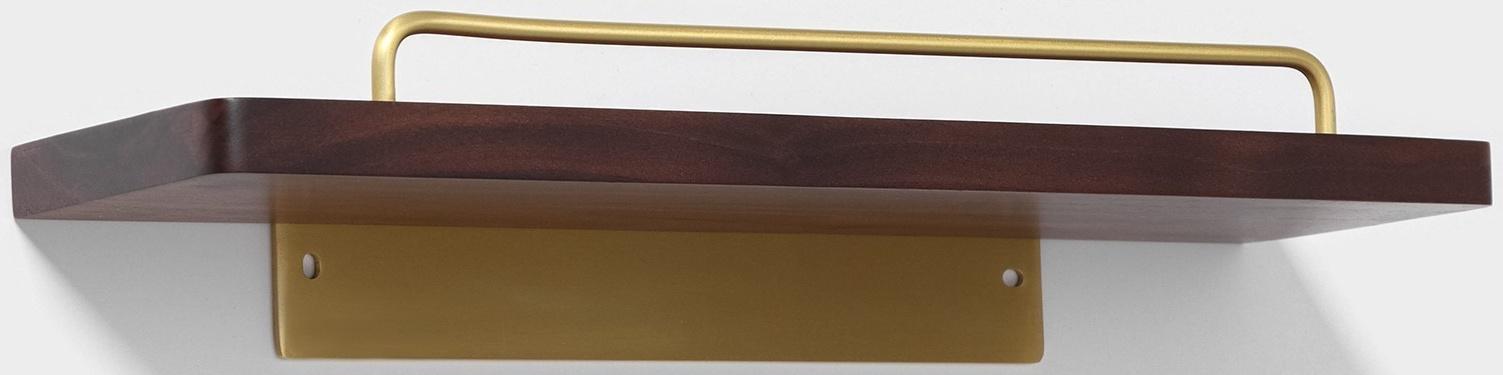 Полка настенная Штольц Stölz Hölzern Premiere 40 см, ореховое дерево, алюминий