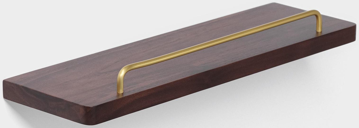 Полка настенная Штольц Stölz Hölzern Premiere 40 см, ореховое дерево, алюминий