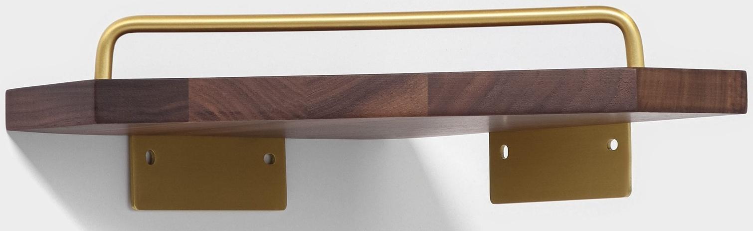 Полка настенная Штольц Stölz Hölzern Premiere, ореховое дерево, алюминий