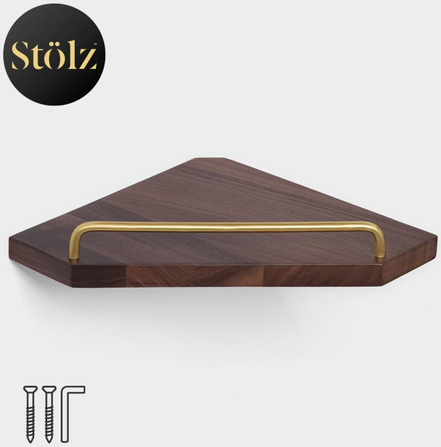 Полка настенная Штольц Stölz Hölzern Premiere, ореховое дерево, алюминий