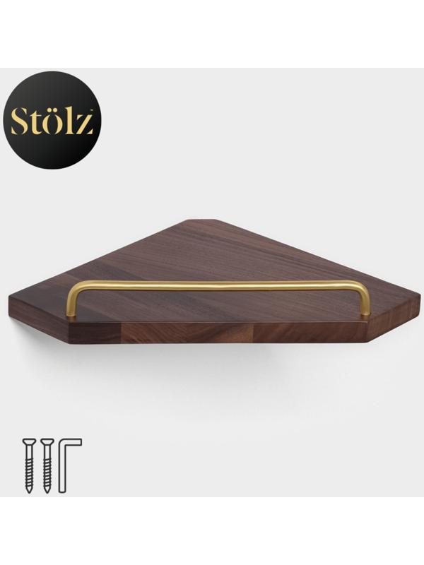 Полка настенная Штольц Stölz Hölzern Premiere, ореховое дерево, алюминий