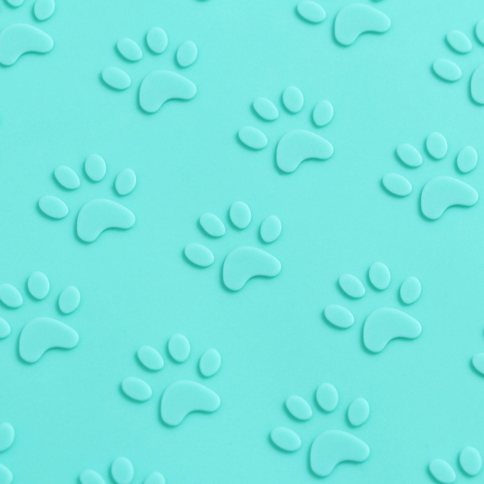 Коврик силиконовый под миску с текстурой, 48 х 30 см, мятный