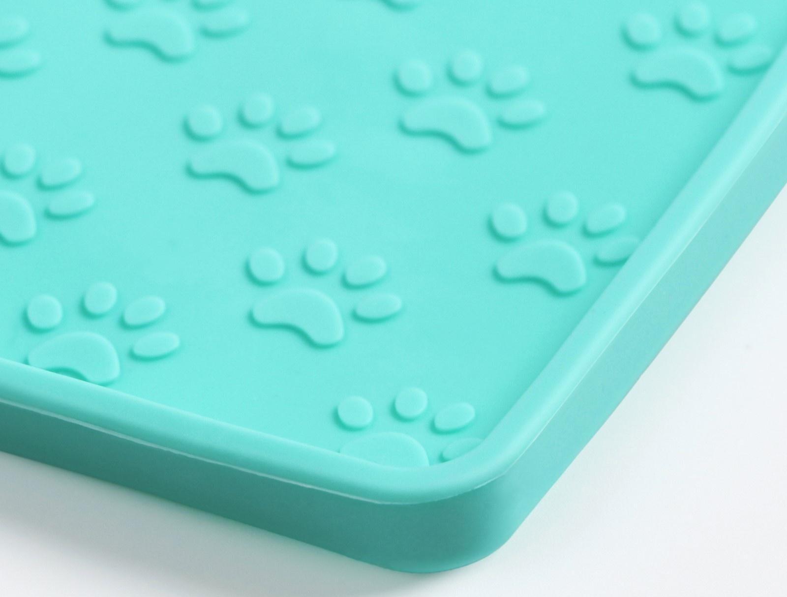 Коврик силиконовый под миску с текстурой, 48 х 30 см, мятный