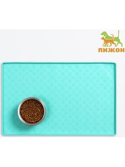 Коврик силиконовый под миску с текстурой, 48 х 30 см, мятный