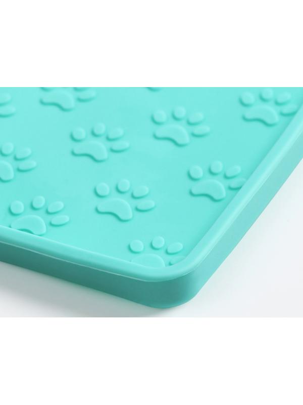 Коврик силиконовый под миску с текстурой, 48 х 30 см, мятный