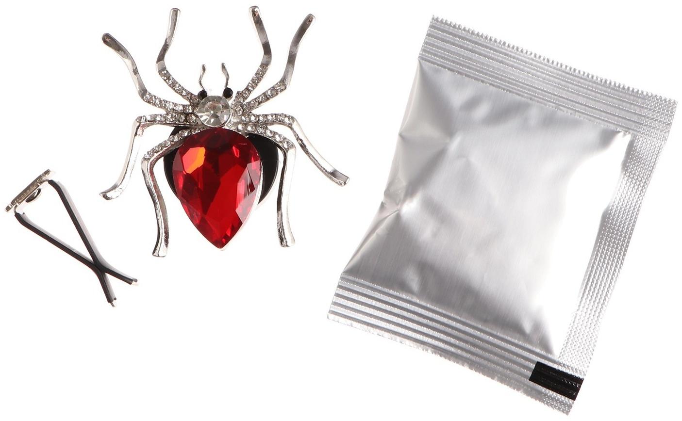 Украшение в дефлектор автомобиля, Паук, ароматизатор, 5.4×5.4 см, красный