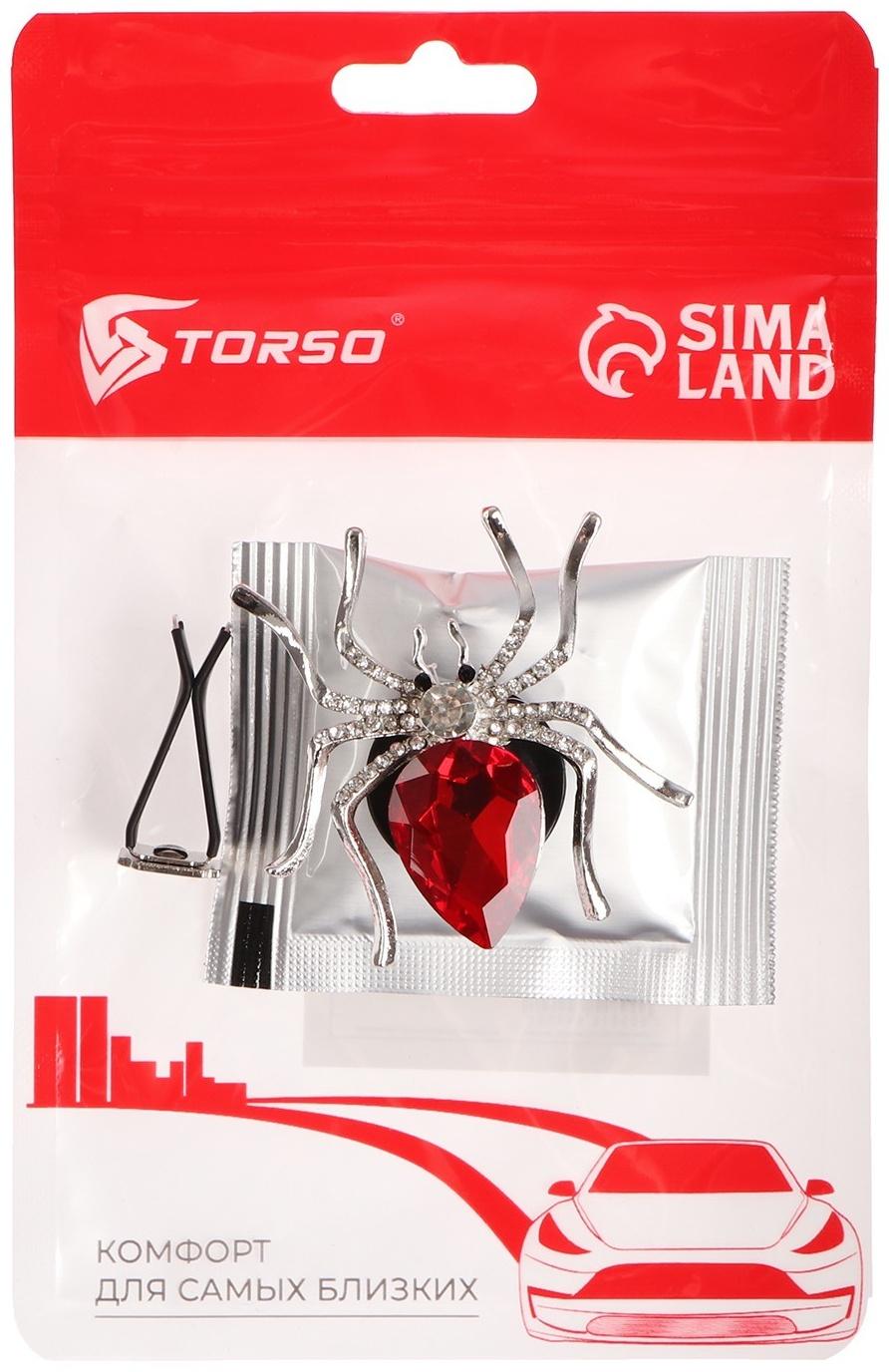 Украшение в дефлектор автомобиля, Паук, ароматизатор, 5.4×5.4 см, красный