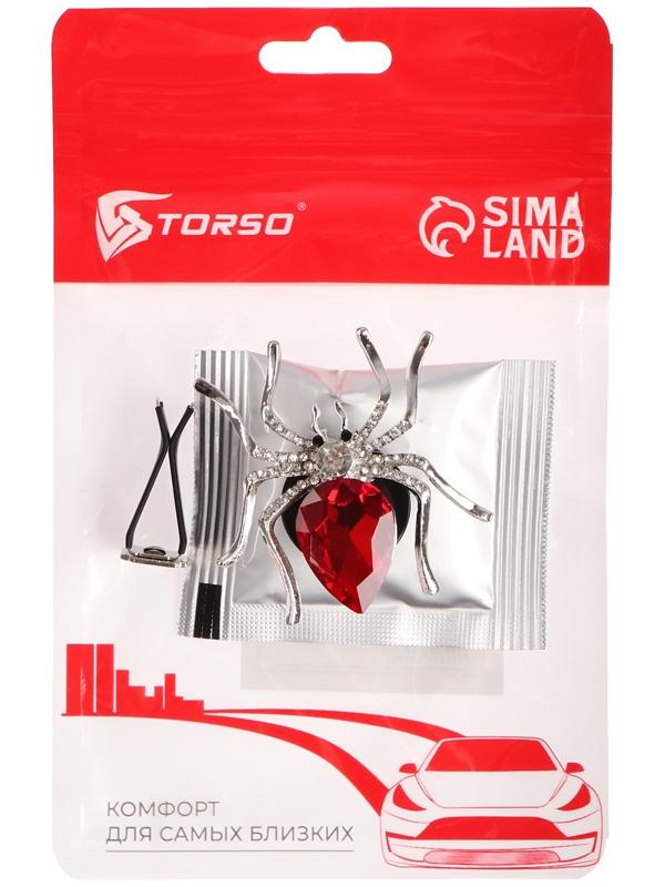 Украшение в дефлектор автомобиля, Паук, ароматизатор, 5.4×5.4 см, красный