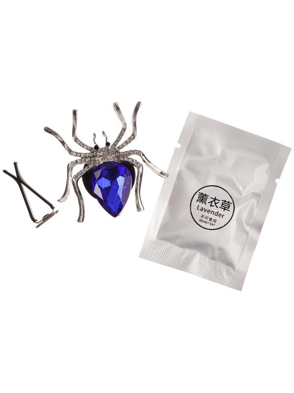 Украшение в дефлектор автомобиля, Паук, ароматизатор, 5.4×5.4 см, синий