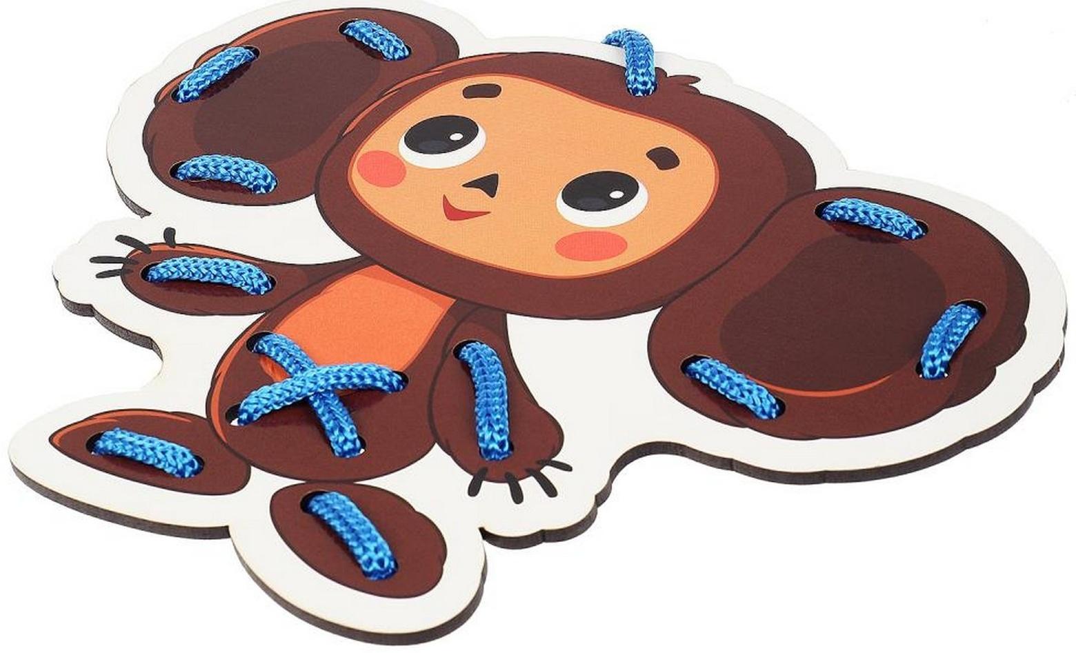 Игрушка деревянная шнуровка «Чебурашка» 16 см