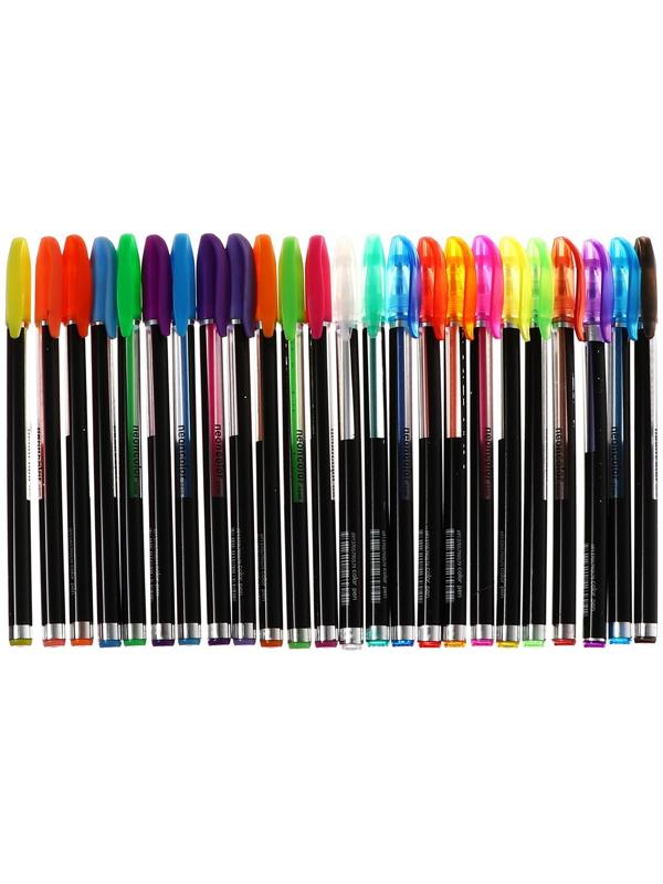 Набор гелевых ручек 24 цвета флуоренцентные ,пастель,металлик в блистере на кнопке