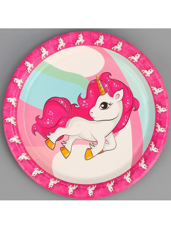 Тарелка бумажная «Единорог», 6 шт.