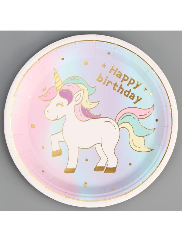 Тарелка бумажная «Единорожка», 6 шт.