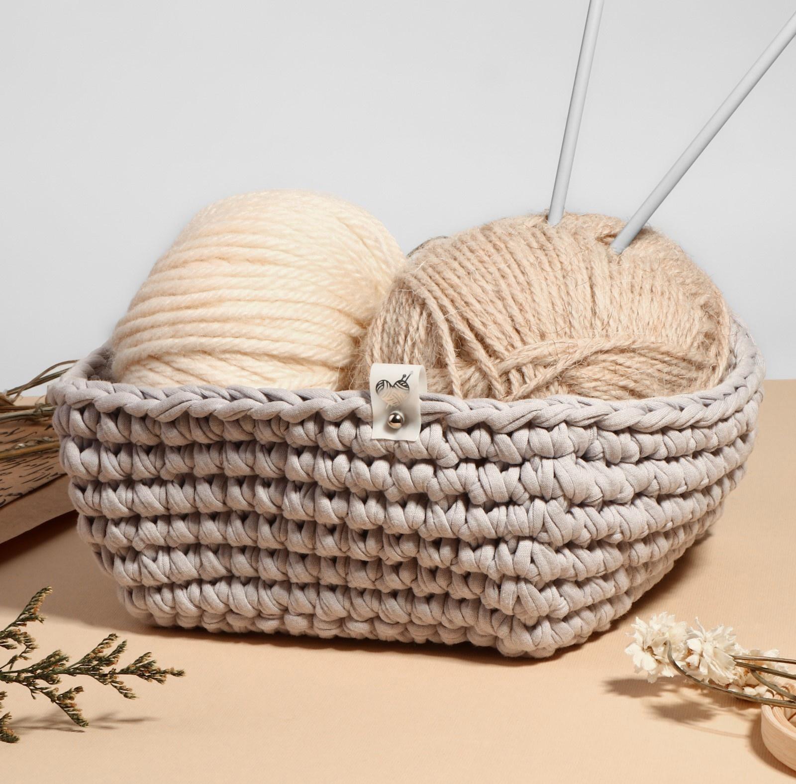 Бирка с кнопкой «Клубок», 5 × 1,5 см, 10 шт, цвет матовый/серебряный