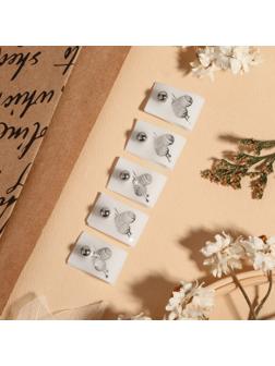 Бирка с кнопкой «Клубок», 5 × 1,5 см, 10 шт, цвет матовый/серебряный