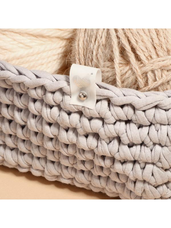 Бирка с кнопкой «Клубок», 5 × 1,5 см, 10 шт, цвет матовый/серебряный