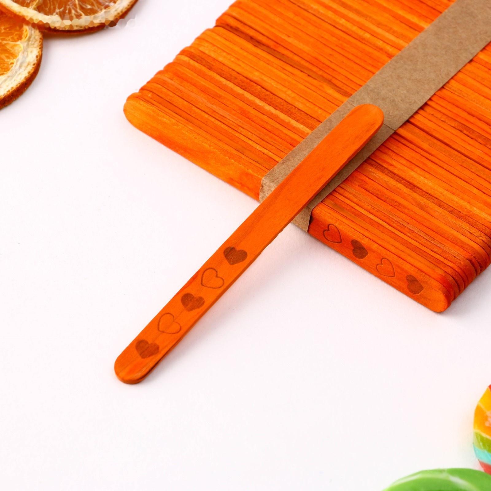 Набор палочек для мороженого «Сердечки», 50 шт, 11.4 х 1 см