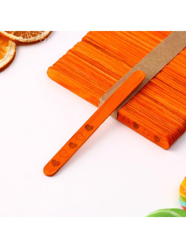 Набор палочек для мороженого «Сердечки», 50 шт, 11.4 х 1 см