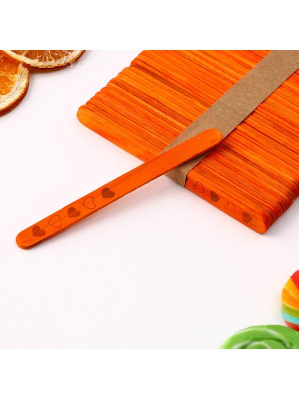 Набор палочек для мороженого «Сердечки», 50 шт, 11.4 х 1 см