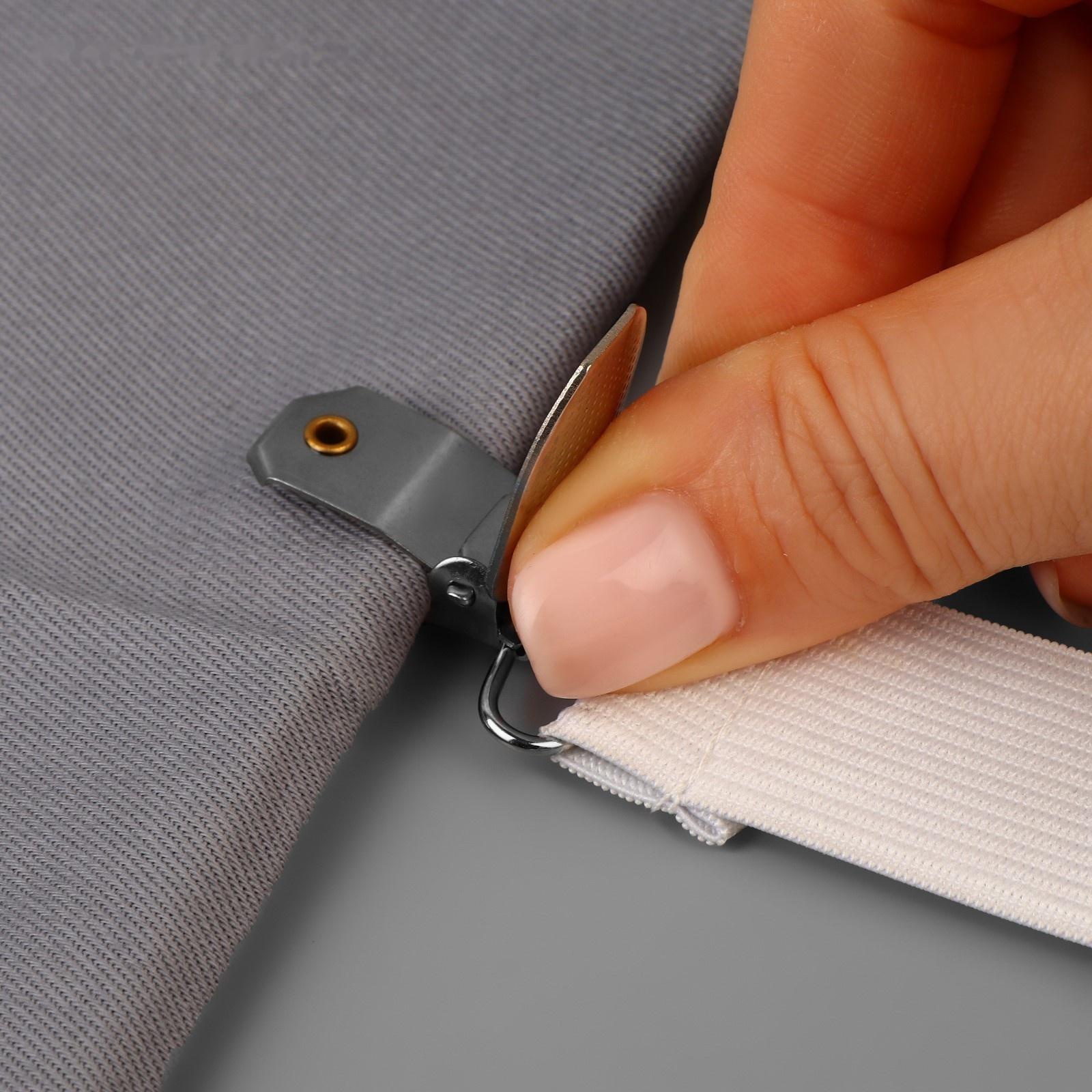 Зажимы на резинке, с регуляторами, на 4 угла, 2 × 240 см, цвет белый