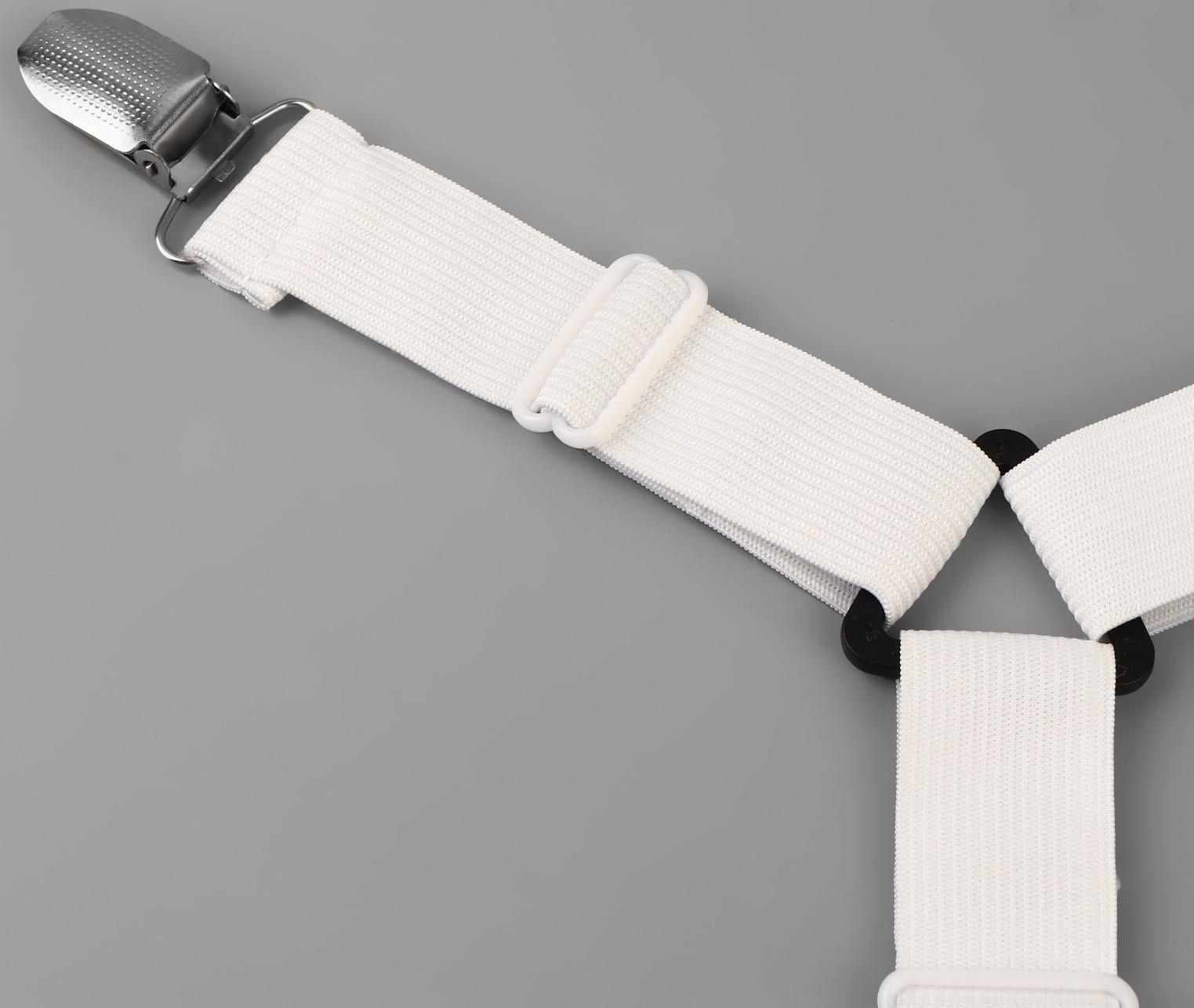 Зажимы на резинке, с регуляторами, на 4 угла, 2 × 240 см, цвет белый