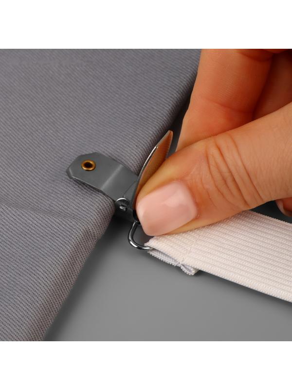 Зажимы на резинке, с регуляторами, на 4 угла, 2 × 240 см, цвет белый